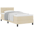 vidaXL Boxrugós ágy párnával fejtámlával Krém 90 x 200 cm szövet