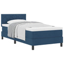 vidaXL Boxrugós ágy fejtámlával Kék 90 x 200 cm szövet