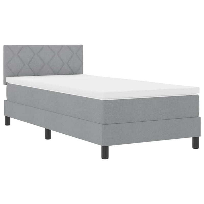 vidaXL Boxspring ágy matraccal Világosszürke 100 x 200 cm szövet