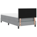 vidaXL Boxrugós ágy fejtámlával Világosszürke 100 x 200 cm szövet