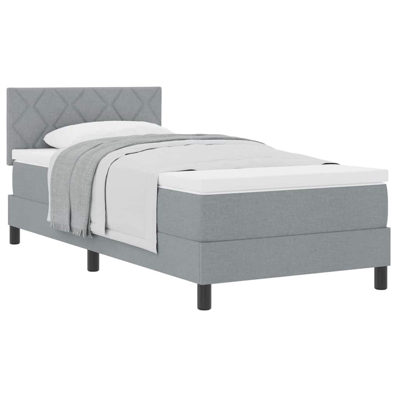 vidaXL Boxspring ágy matraccal Világosszürke 100 x 200 cm szövet
