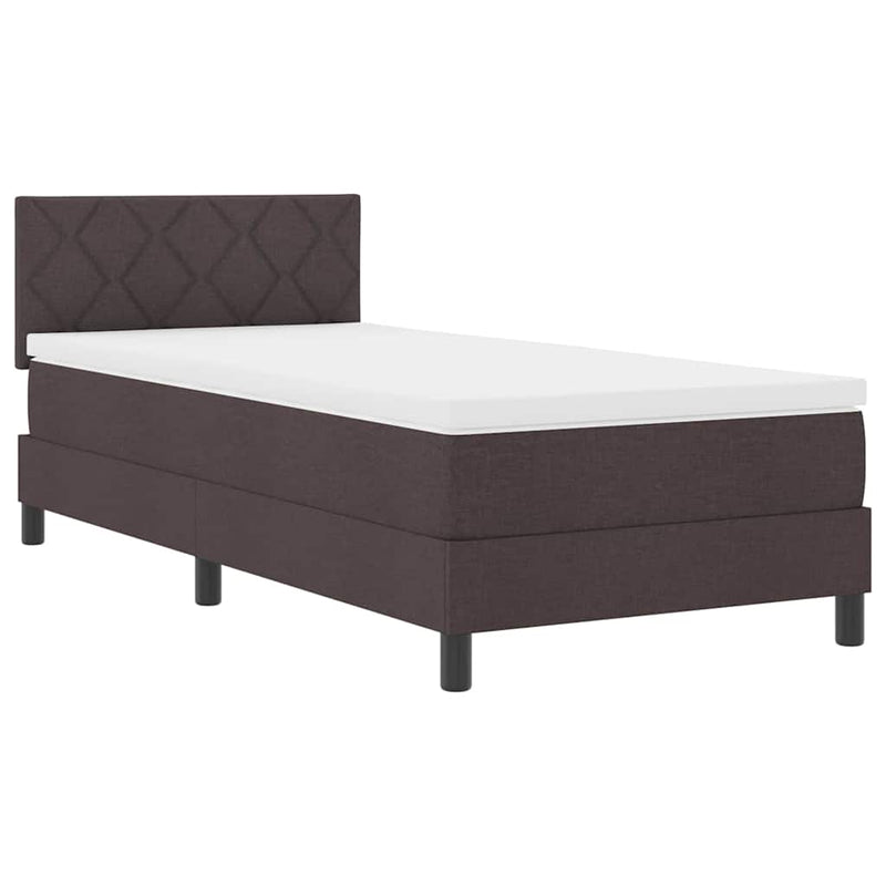 vidaXL Boxspring ágy matraccal Sötét Barna 100 x 200 cm szövet