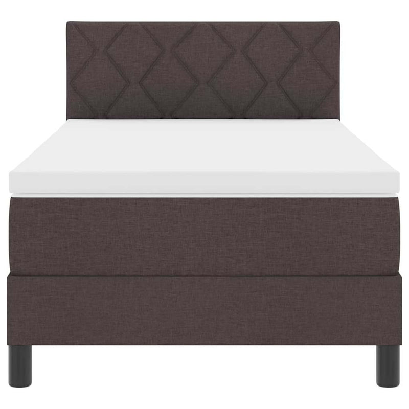 vidaXL Boxspring ágy matraccal Sötét Barna 100 x 200 cm szövet