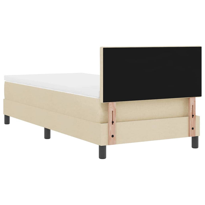 vidaXL Boxspring ágy matraccal matracmal Krém 100 x 200 cm szövet
