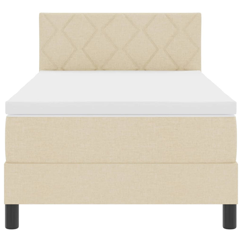 vidaXL Boxspring ágy matraccal matracmal Krém 100 x 200 cm szövet