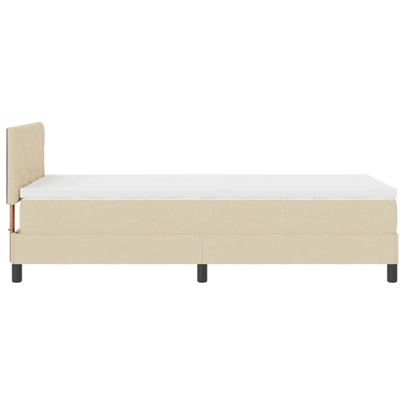 vidaXL Boxspring ágy matraccal matracmal Krém 100 x 200 cm szövet