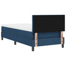 vidaXL Boxrugós ágy fejtámlával Kék 100 x 200 cm szövet