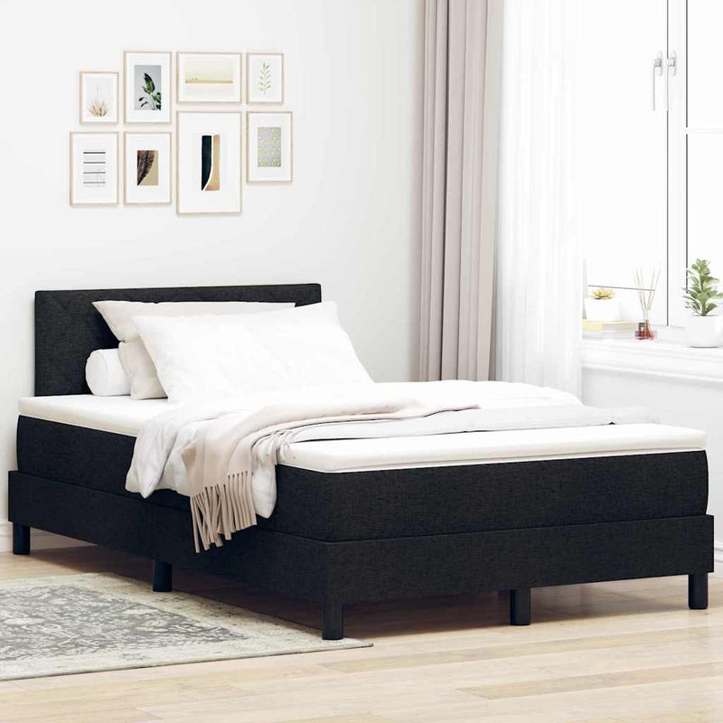 vidaXL Boxspring ágy matraccal matracmal Fekete 120 x 190 cm szövet