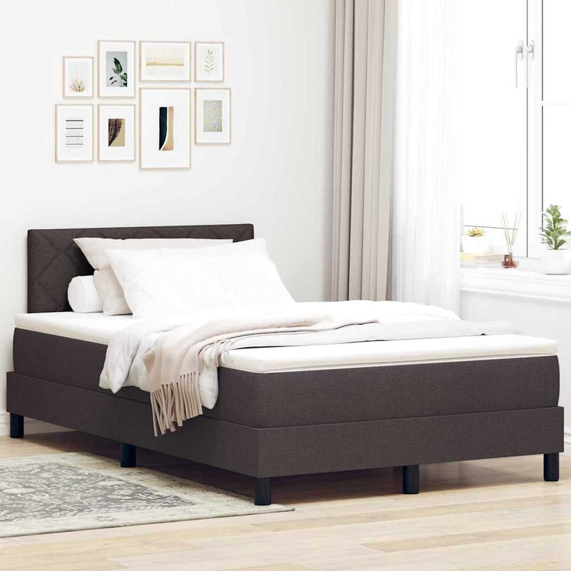vidaXL Boxspring ágy matraccal Sötét Barna 120 x 190 cm szövet