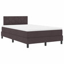 vidaXL Boxrugós ágy fejtámlával Sötét Barna 120 x 190 cm szövet