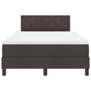 vidaXL Boxrugós ágy fejtámlával Sötét Barna 120 x 190 cm szövet