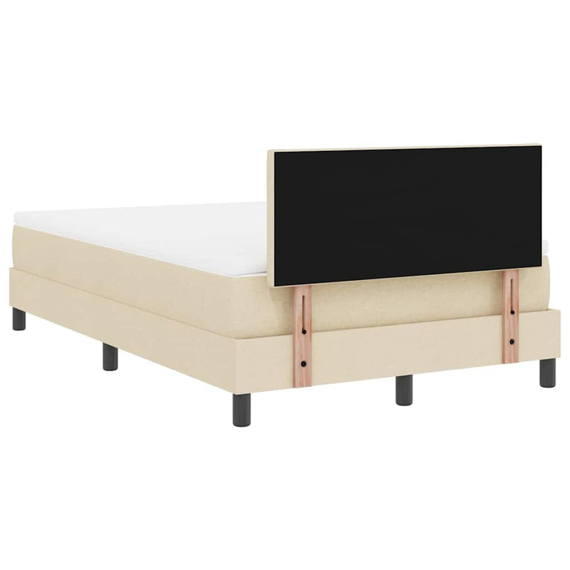 vidaXL Boxspring ágy matraccal matracmal Krém 120 x 190 cm szövet