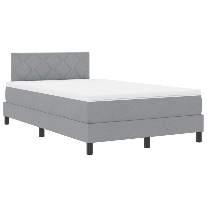 vidaXL Boxspring ágy matraccal Világosszürke 120 x 200 cm szövet