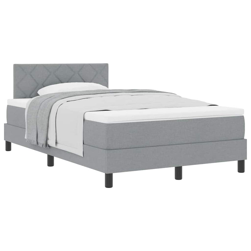 vidaXL Boxspring ágy matraccal Világosszürke 120 x 200 cm szövet