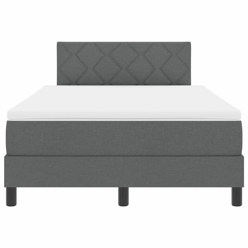 vidaXL Boxspring ágy matraccal Sötétszürke 120 x 200 cm szövet