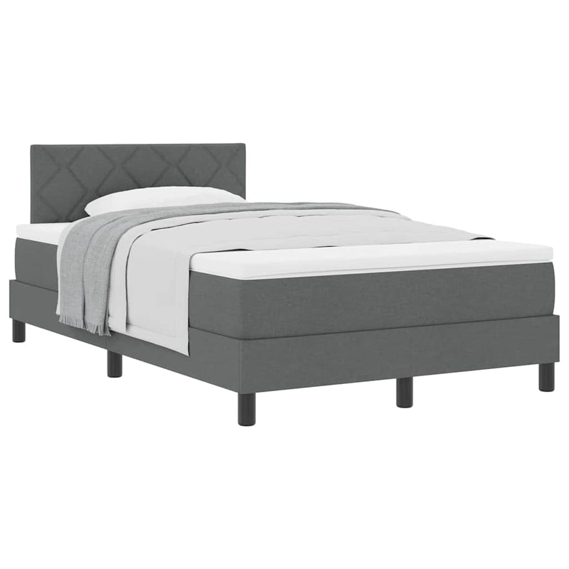 vidaXL Boxspring ágy matraccal Sötétszürke 120 x 200 cm szövet