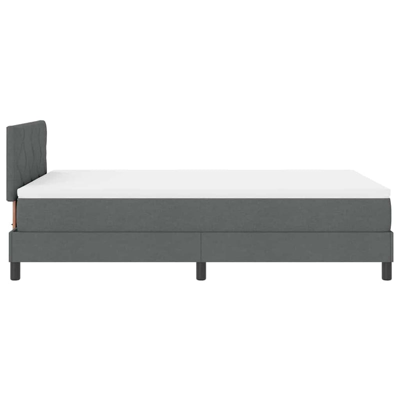 vidaXL Boxspring ágy matraccal Sötétszürke 120 x 200 cm szövet