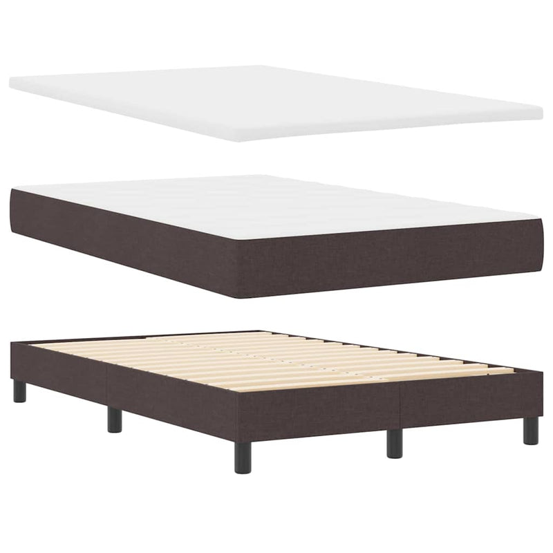 vidaXL Boxspring ágy matraccal Sötét Barna 120 x 200 cm szövet