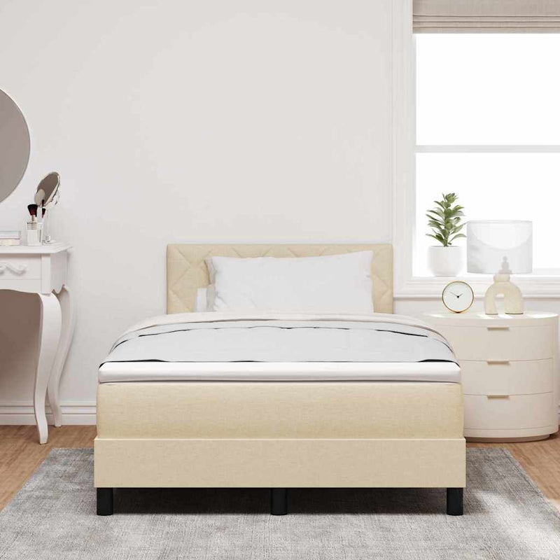 vidaXL Boxspring ágy matraccal matracmal Krém 120 x 200 cm szövet