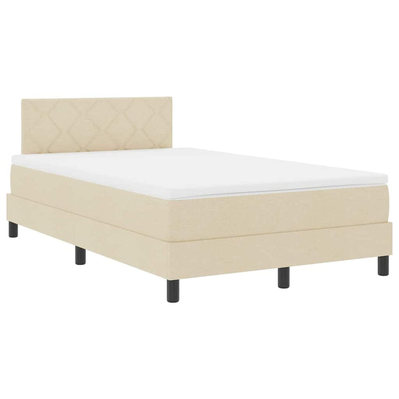 vidaXL Boxspring ágy matraccal matracmal Krém 120 x 200 cm szövet