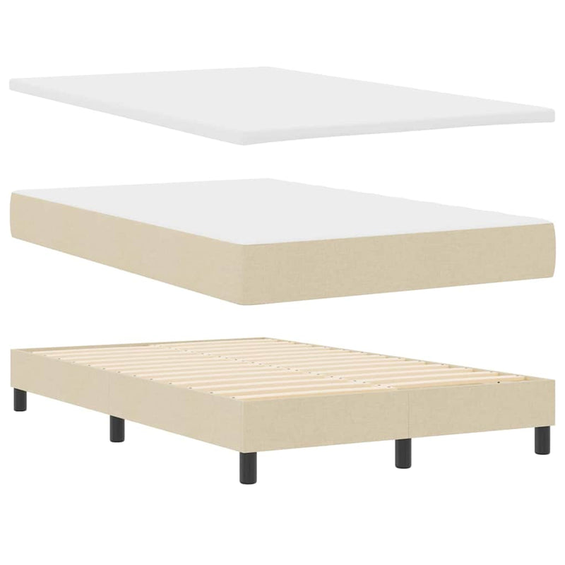 vidaXL Boxspring ágy matraccal matracmal Krém 120 x 200 cm szövet