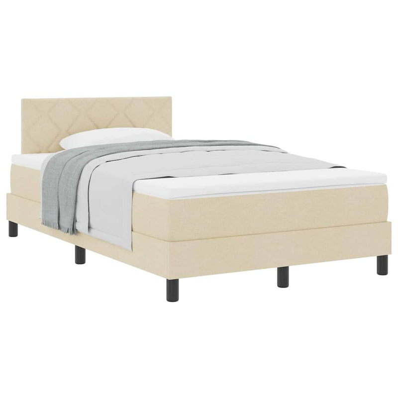 vidaXL Boxspring ágy matraccal matracmal Krém 120 x 200 cm szövet