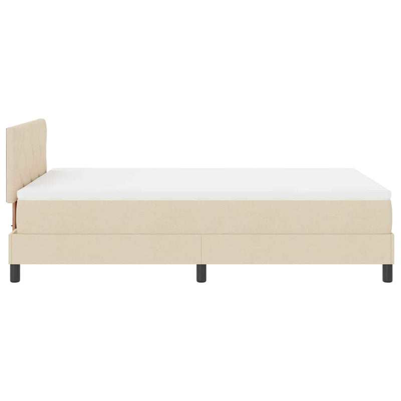 vidaXL Boxspring ágy matraccal matracmal Krém 120 x 200 cm szövet