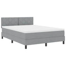 vidaXL Boxspring ágy matraccal Világosszürke 140 x 190 cm szövet