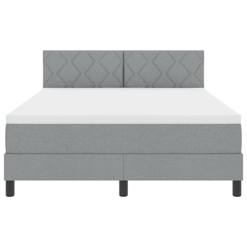 vidaXL Boxspring ágy matraccal Világosszürke 140 x 190 cm szövet