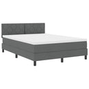 vidaXL Boxspring ágy matraccal Sötétszürke 140 x 190 cm szövet