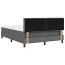 vidaXL Boxrugós ágy fejtámlával Sötétszürke 140 x 190 cm szövet
