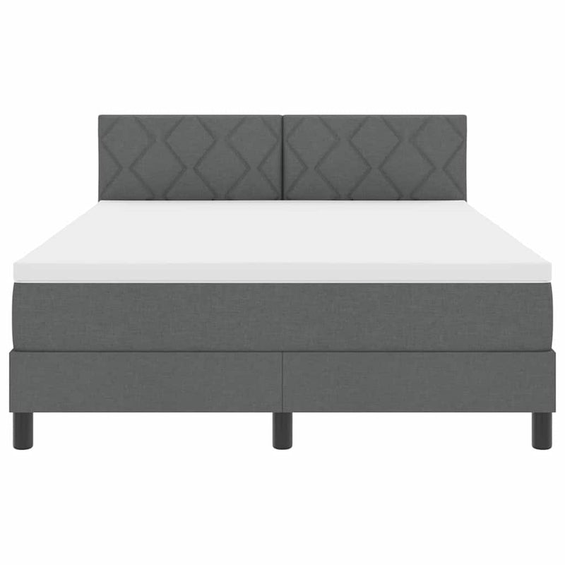 vidaXL Boxspring ágy matraccal Sötétszürke 140 x 190 cm szövet