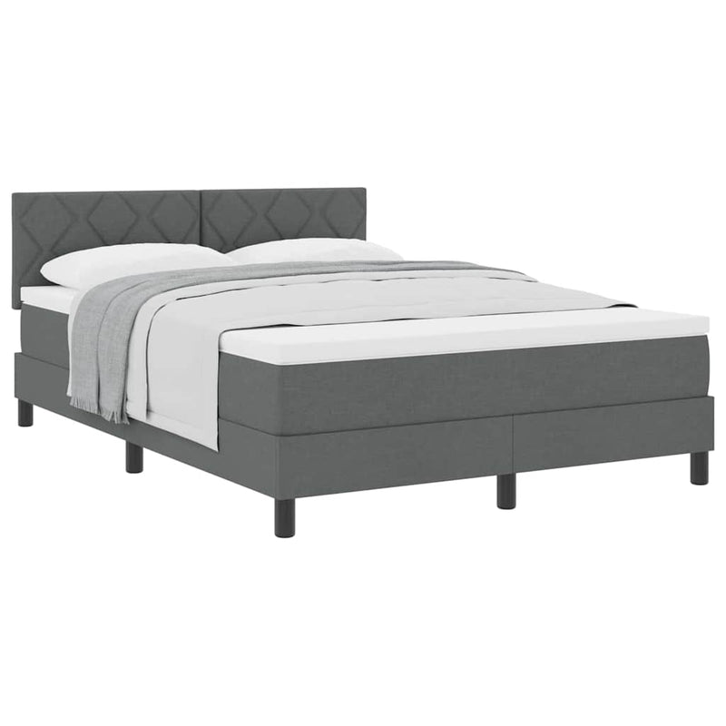 vidaXL Boxspring ágy matraccal Sötétszürke 140 x 190 cm szövet