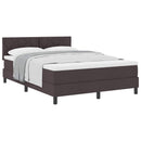 vidaXL Boxrugós ágy fejtámlával Sötét Barna 140 x 190 cm szövet