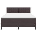 vidaXL Boxrugós ágy fejtámlával Sötét Barna 140 x 190 cm szövet