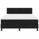vidaXL Boxrugós ágy matracmal fejtámlával Fekete 140 x 200 cm szövet