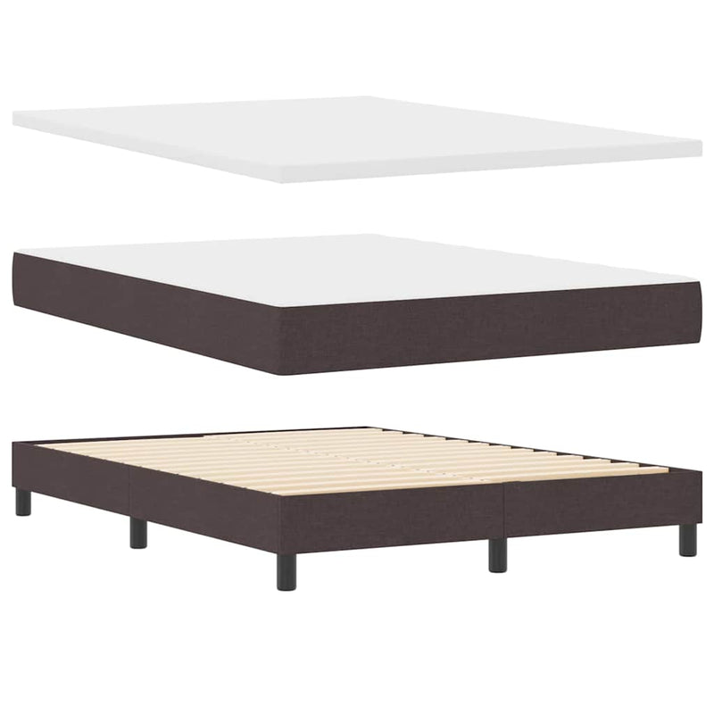 vidaXL Boxspring ágy matraccal Sötét Barna 140 x 200 cm szövet