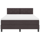 vidaXL Boxspring ágy matraccal Sötét Barna 140 x 200 cm szövet