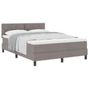 vidaXL Boxrugós ágy fejtámlával Tópszínű 140 x 200 cm szövet