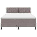 vidaXL Boxrugós ágy fejtámlával Tópszínű 140 x 200 cm szövet