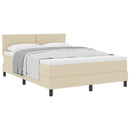 vidaXL Boxrugós ágy párnával fejtámlával Krém 160 x 200 cm szövet