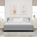 vidaXL Boxrugós ágy fejtámlával Világosszürke 180 x 200 cm szövet