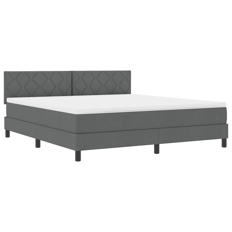 vidaXL Boxspring ágy matraccal Sötétszürke 180 x 200 cm szövet