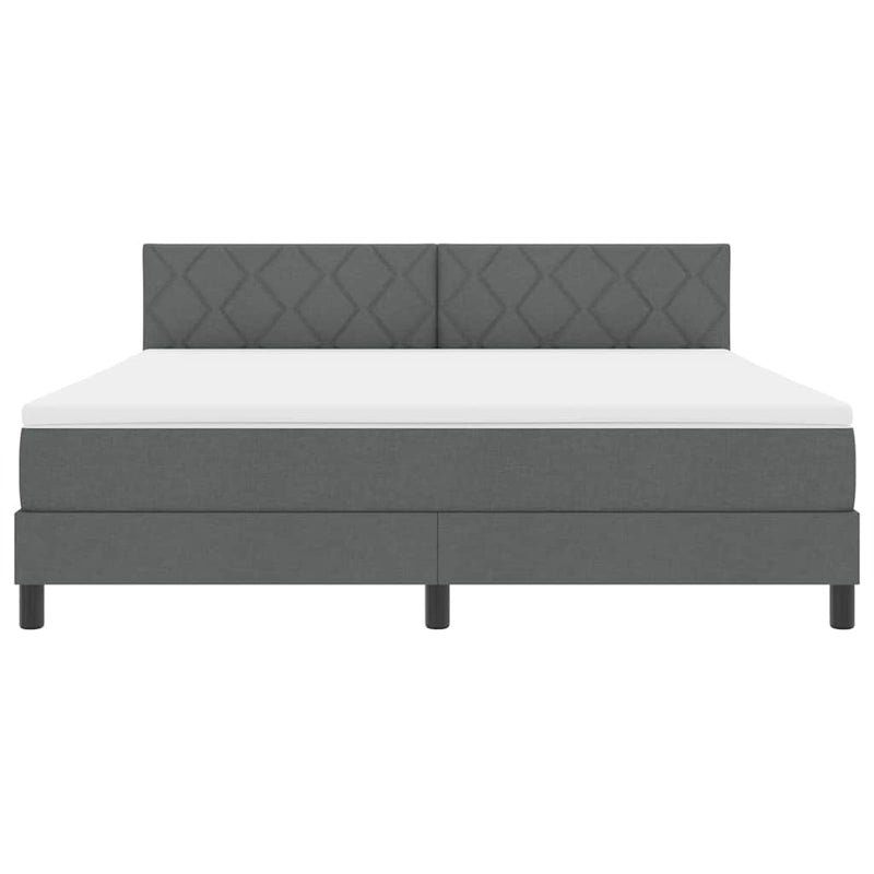 vidaXL Boxspring ágy matraccal Sötétszürke 180 x 200 cm szövet