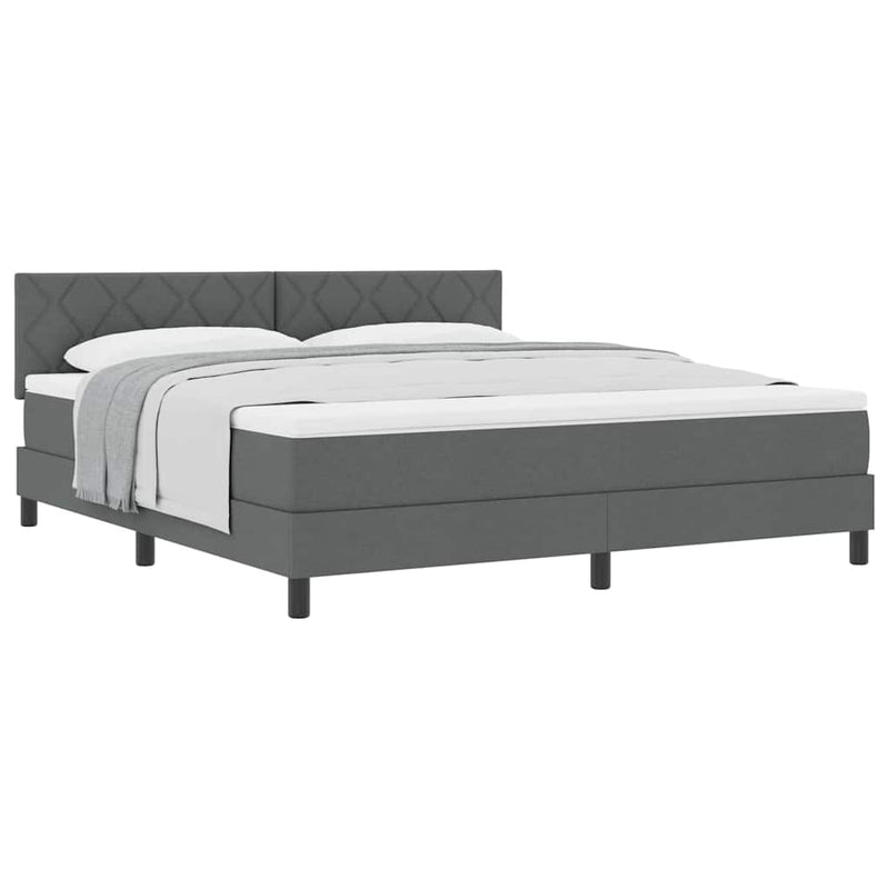vidaXL Boxspring ágy matraccal Sötétszürke 180 x 200 cm szövet