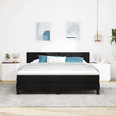 vidaXL Boxrugós ágy fejtámlával Fekete 180 x 200 cm szövet