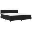vidaXL Boxrugós ágy fejtámlával Fekete 180 x 200 cm szövet