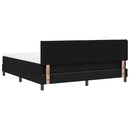 vidaXL Boxrugós ágy fejtámlával Fekete 180 x 200 cm szövet