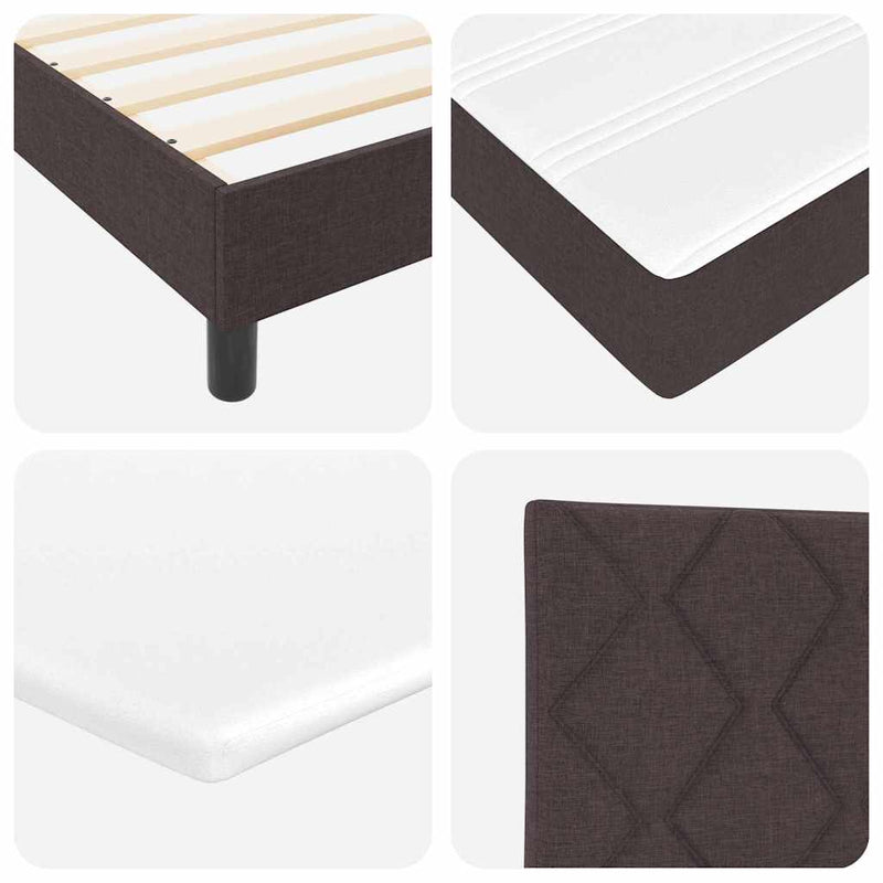 vidaXL Boxspring ágy matraccal Sötét Barna 180 x 200 cm szövet