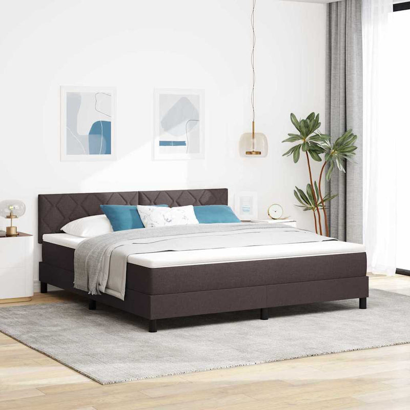 vidaXL Boxspring ágy matraccal Sötét Barna 180 x 200 cm szövet